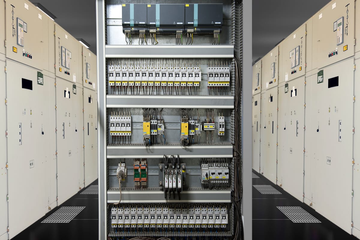 Industrieller elektrischer Schaltschrank mit Steuerungskomponenten